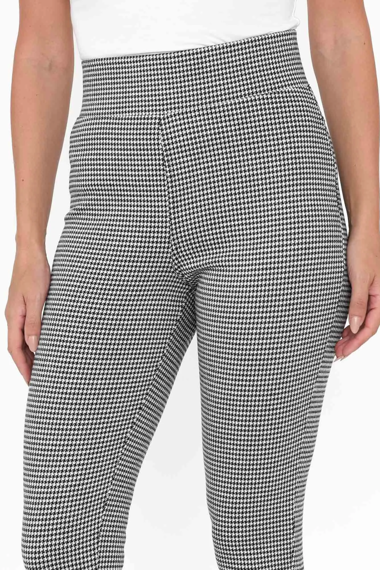 Piera Black Houndstooth Ponte Leggings sold by Blue Bungalow product image thumbnail 5