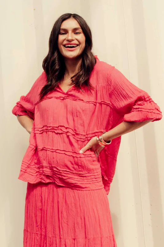 Palmer Berry Cotton Long Sleeve Top sold by Blue Bungalow