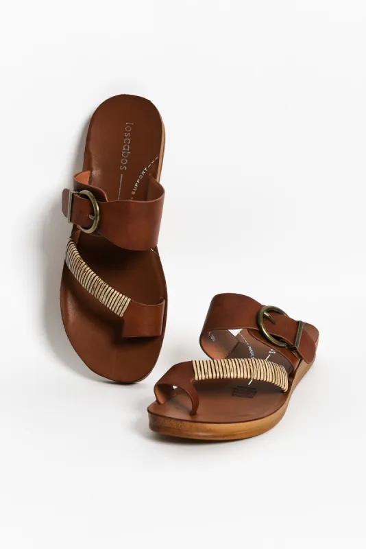 Bria Cognac Slide sold by Blue Bungalow
