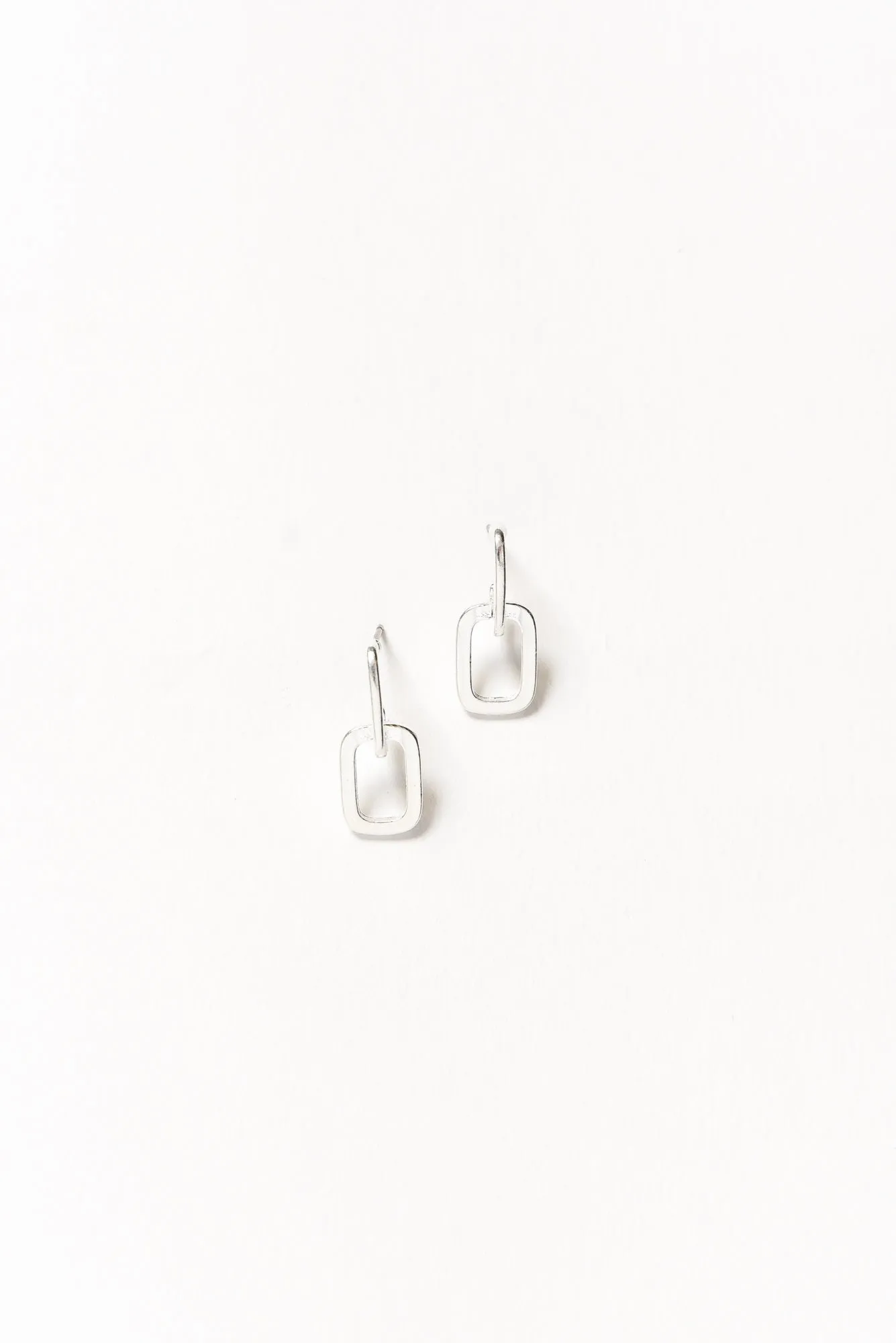 Jeanie Silver Rectangle Drop Earrings sold by Blue Bungalow