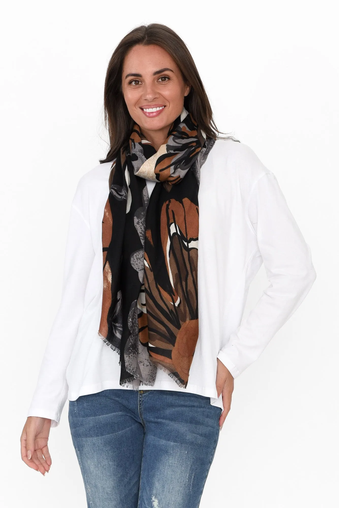 Daze Black Garden Scarf sold by Blue Bungalow product image thumbnail 2