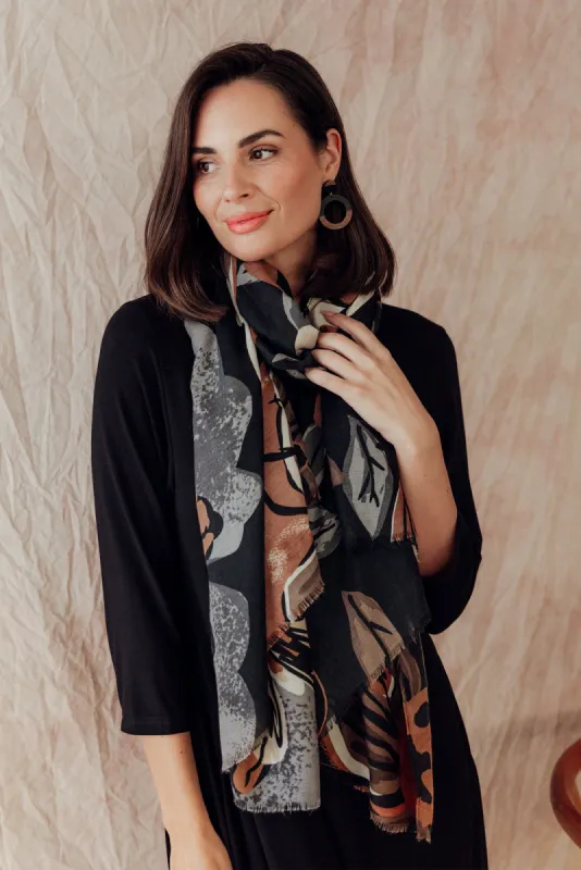 Daze Black Garden Scarf sold by Blue Bungalow