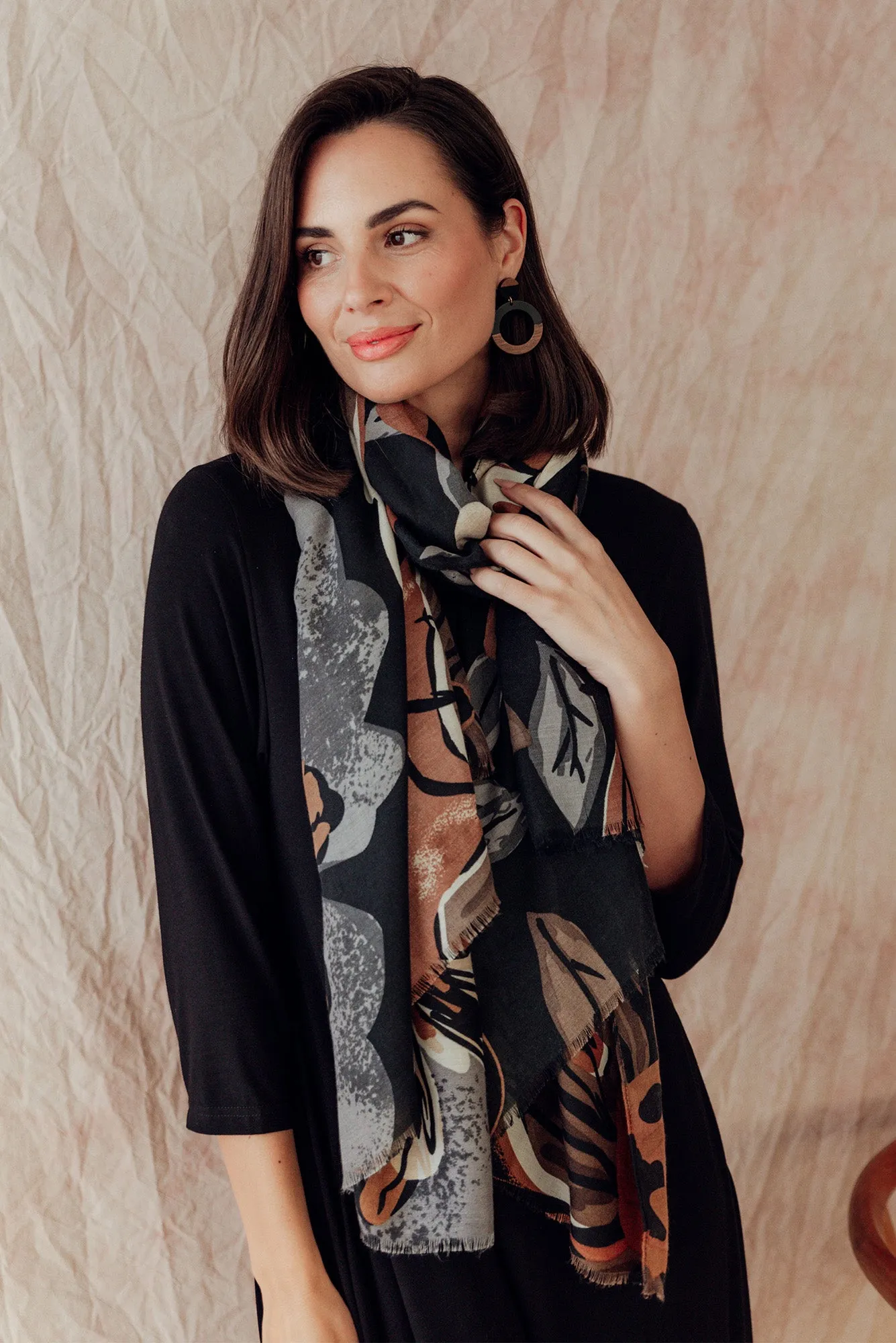 Daze Black Garden Scarf sold by Blue Bungalow