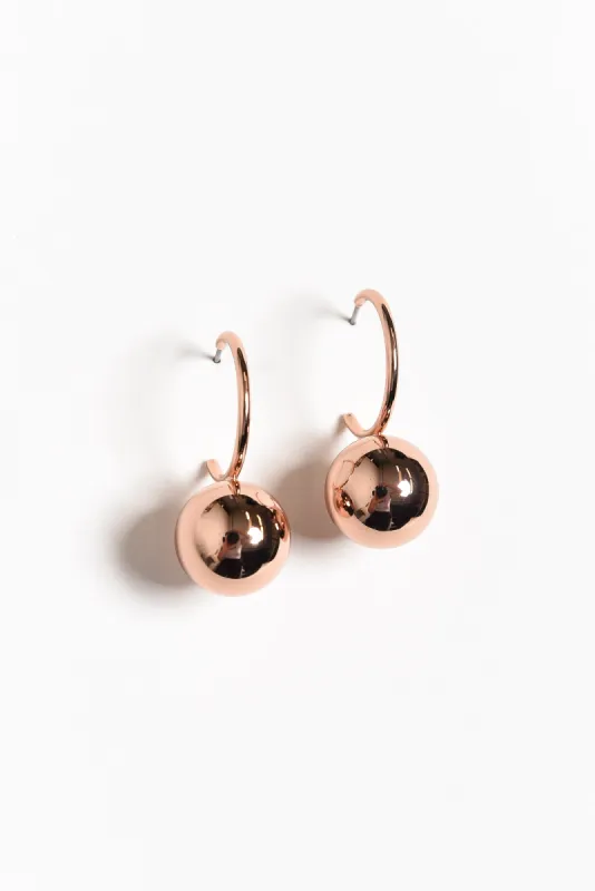 Cleo Rose Gold Ball Hoop Earrings sold by Blue Bungalow