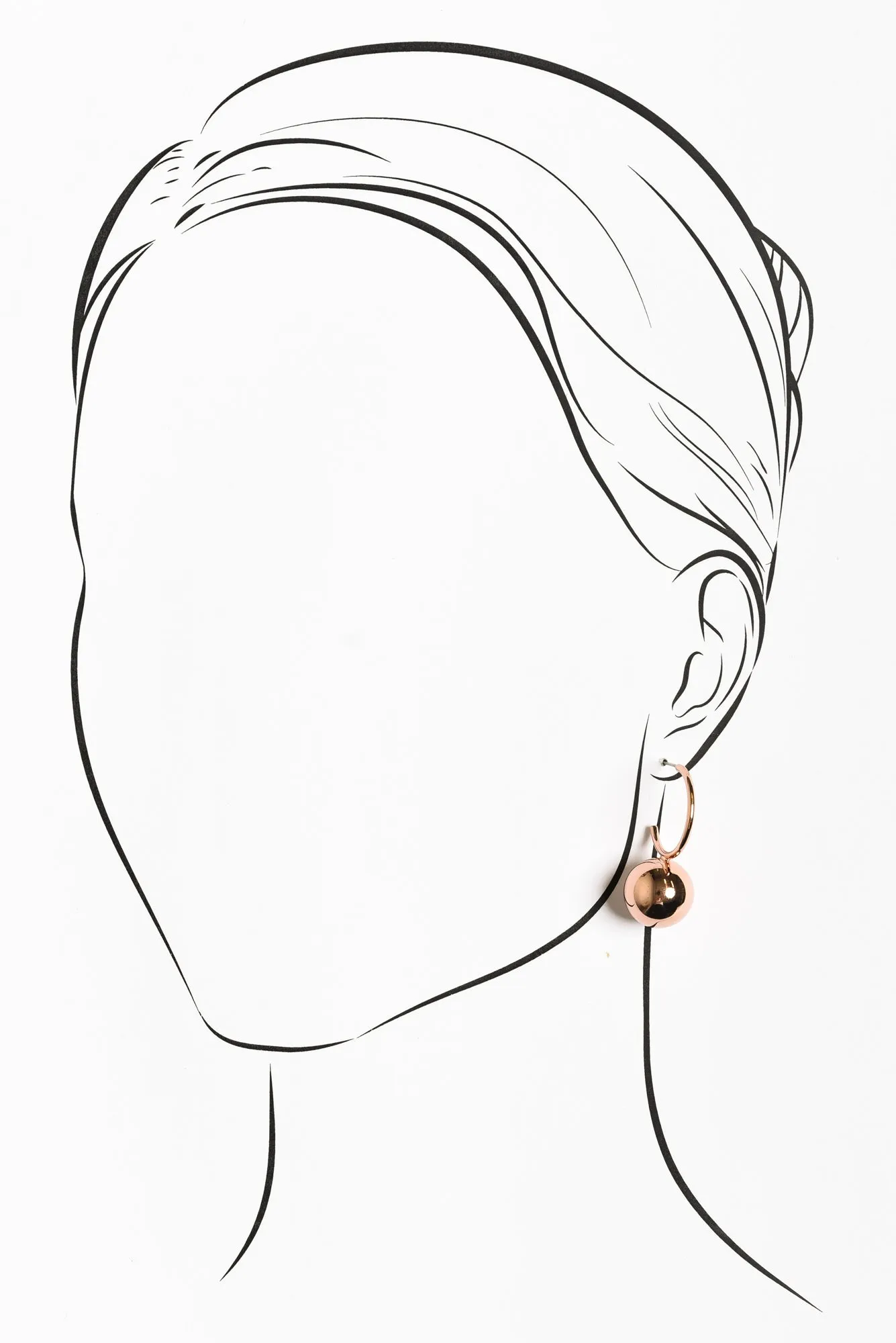Cleo Rose Gold Ball Hoop Earrings sold by Blue Bungalow product image thumbnail 2