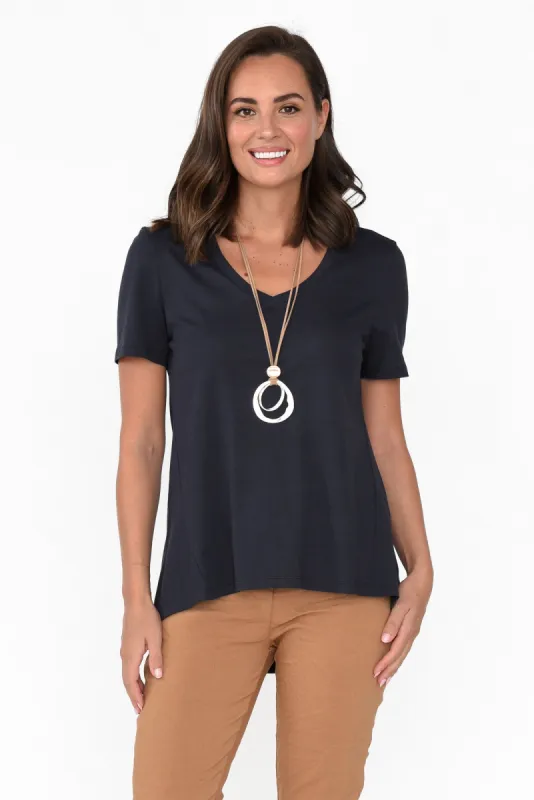 Luella Charcoal Cotton Tee sold by Blue Bungalow