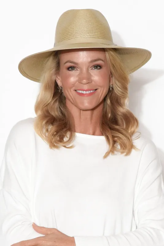 Lorn Beige Wide Brim Fedora sold by Blue Bungalow