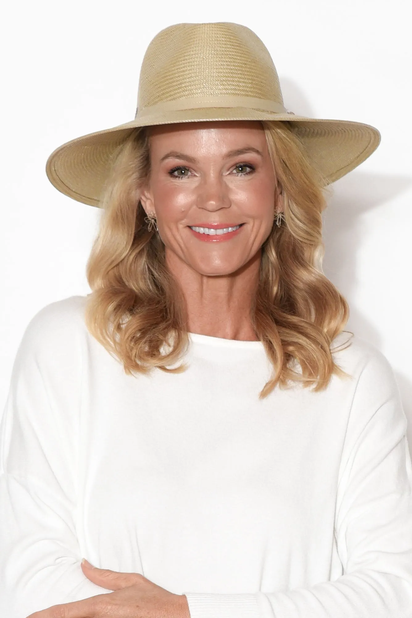 Lorn Beige Wide Brim Fedora sold by Blue Bungalow