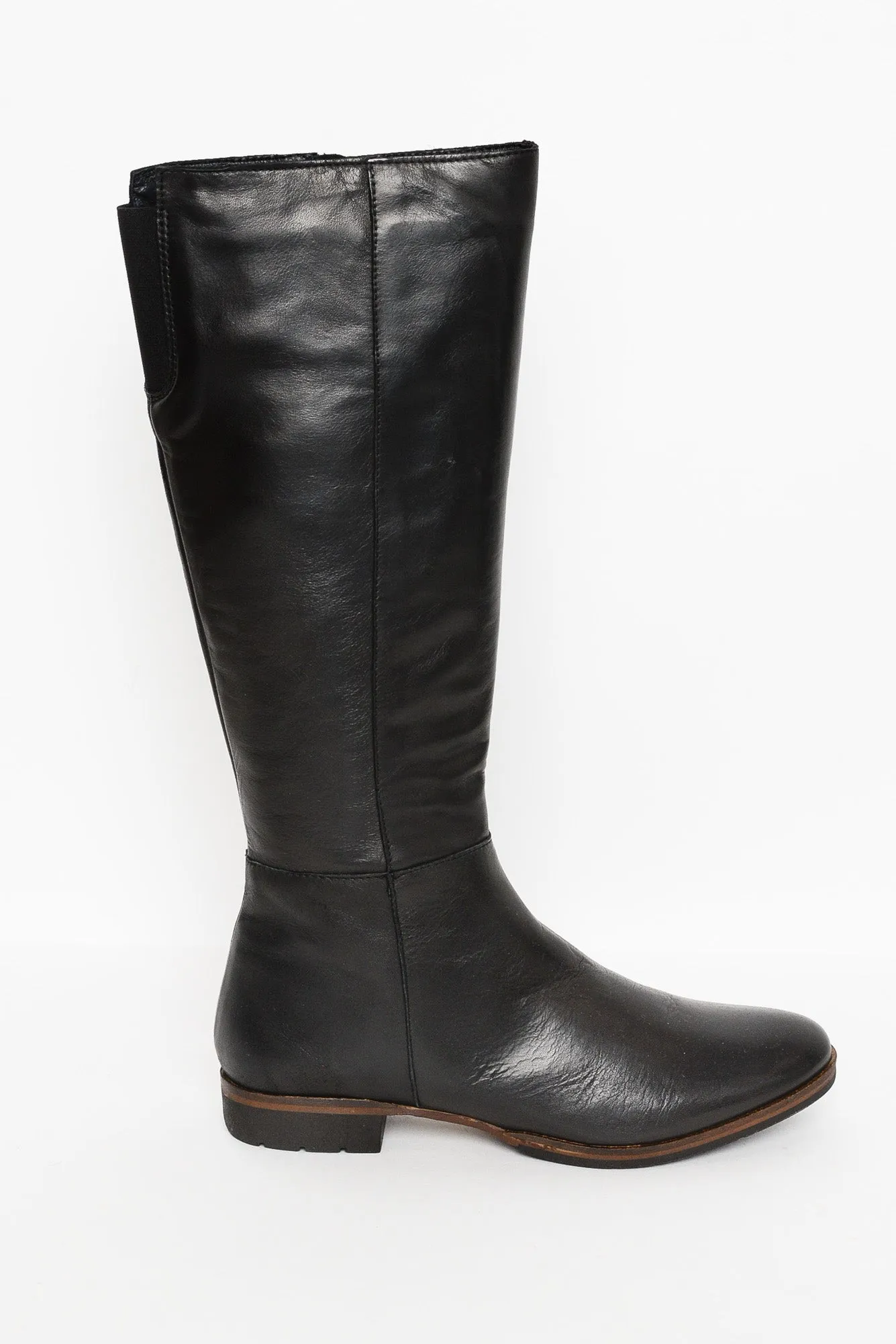 Gaetan Black Leather Long Boot sold by Blue Bungalow