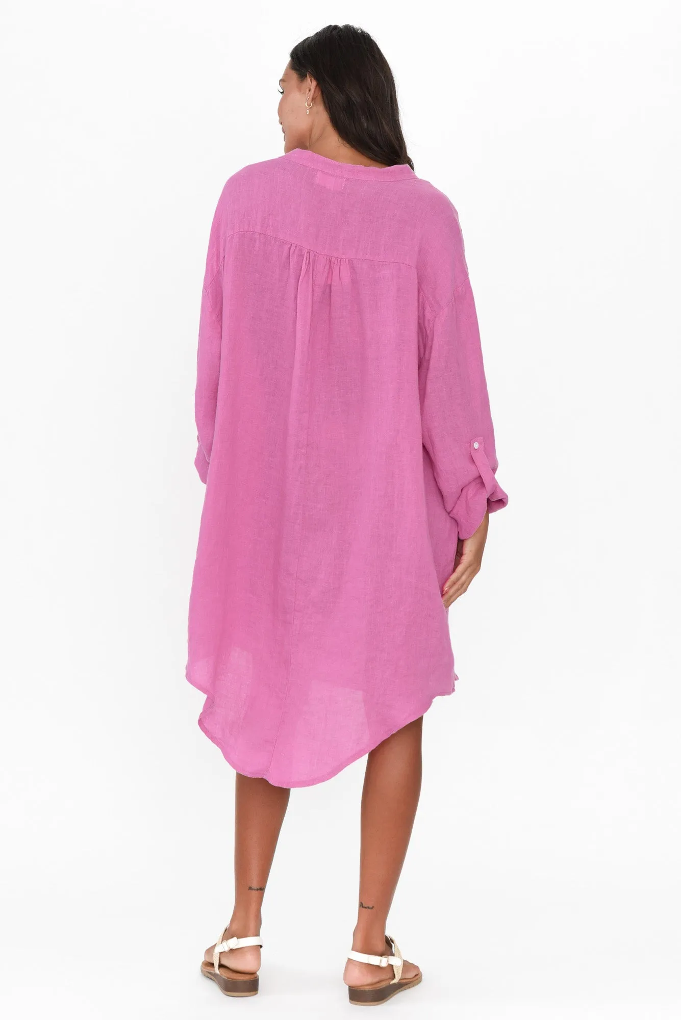 Mischa Pink Linen Shirt Dress sold by Blue Bungalow product image thumbnail 5