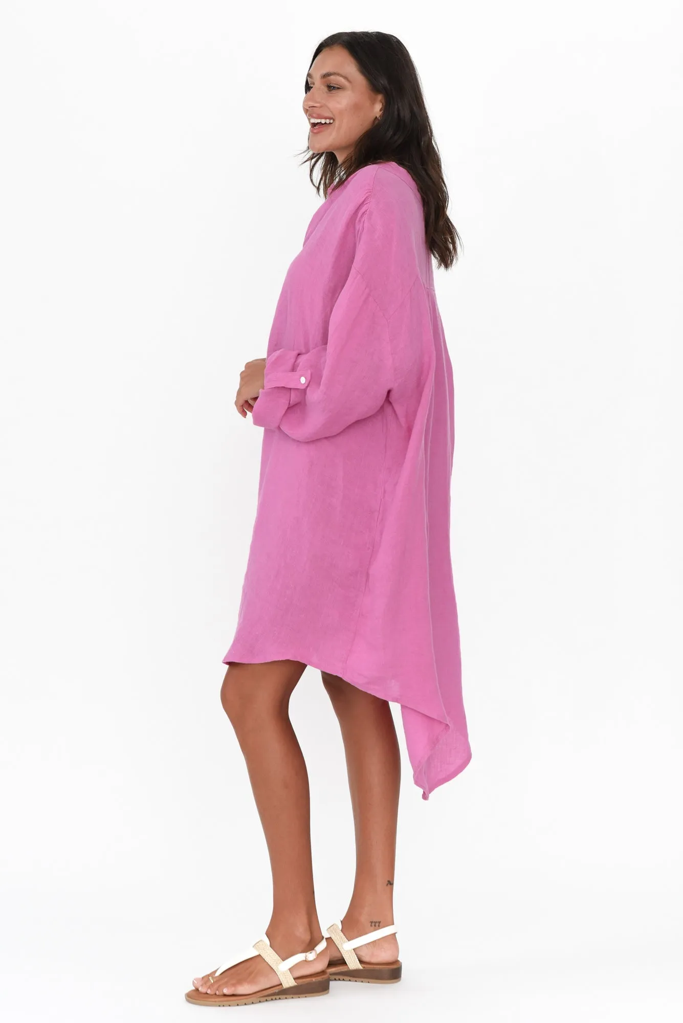 Mischa Pink Linen Shirt Dress sold by Blue Bungalow product image thumbnail 4