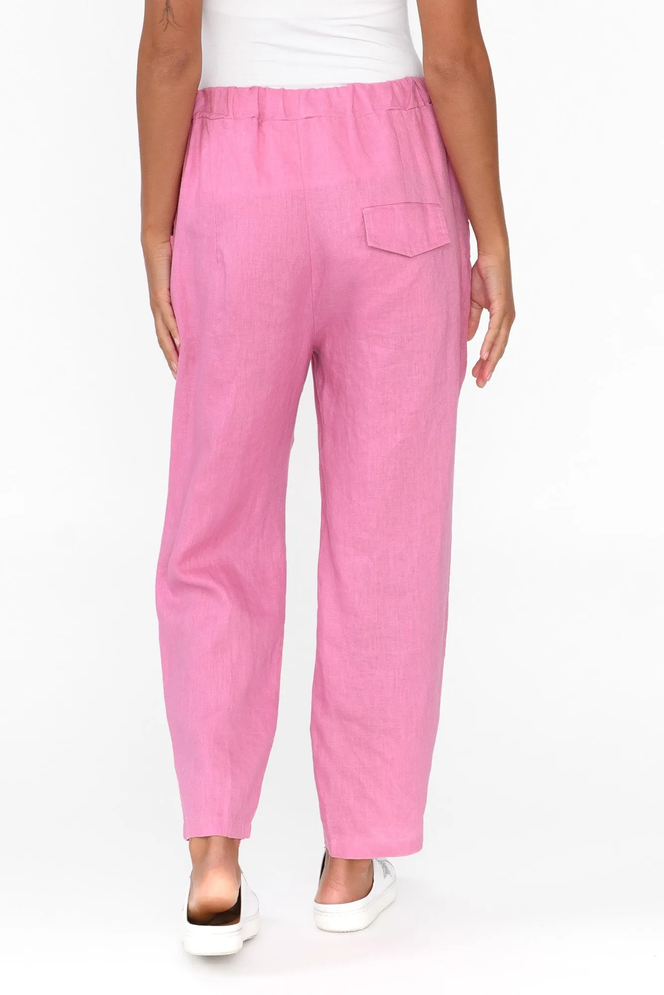Marylou Pink Linen Pocket Pants sold by Blue Bungalow product image thumbnail 4