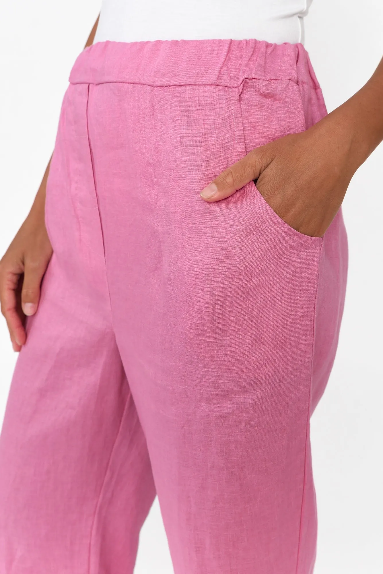 Marylou Pink Linen Pocket Pants sold by Blue Bungalow product image thumbnail 5