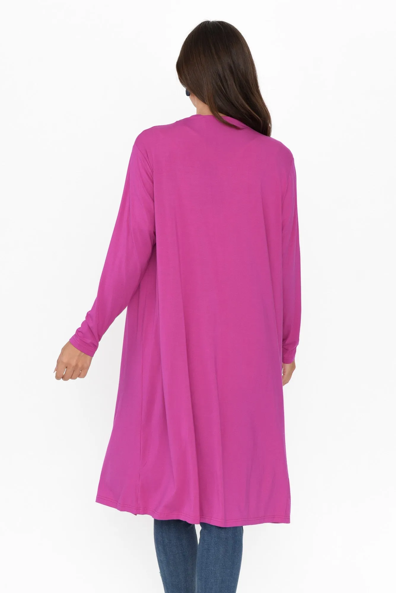 Leanna Magenta Bamboo Waterfall Cardigan sold by Blue Bungalow product image thumbnail 5