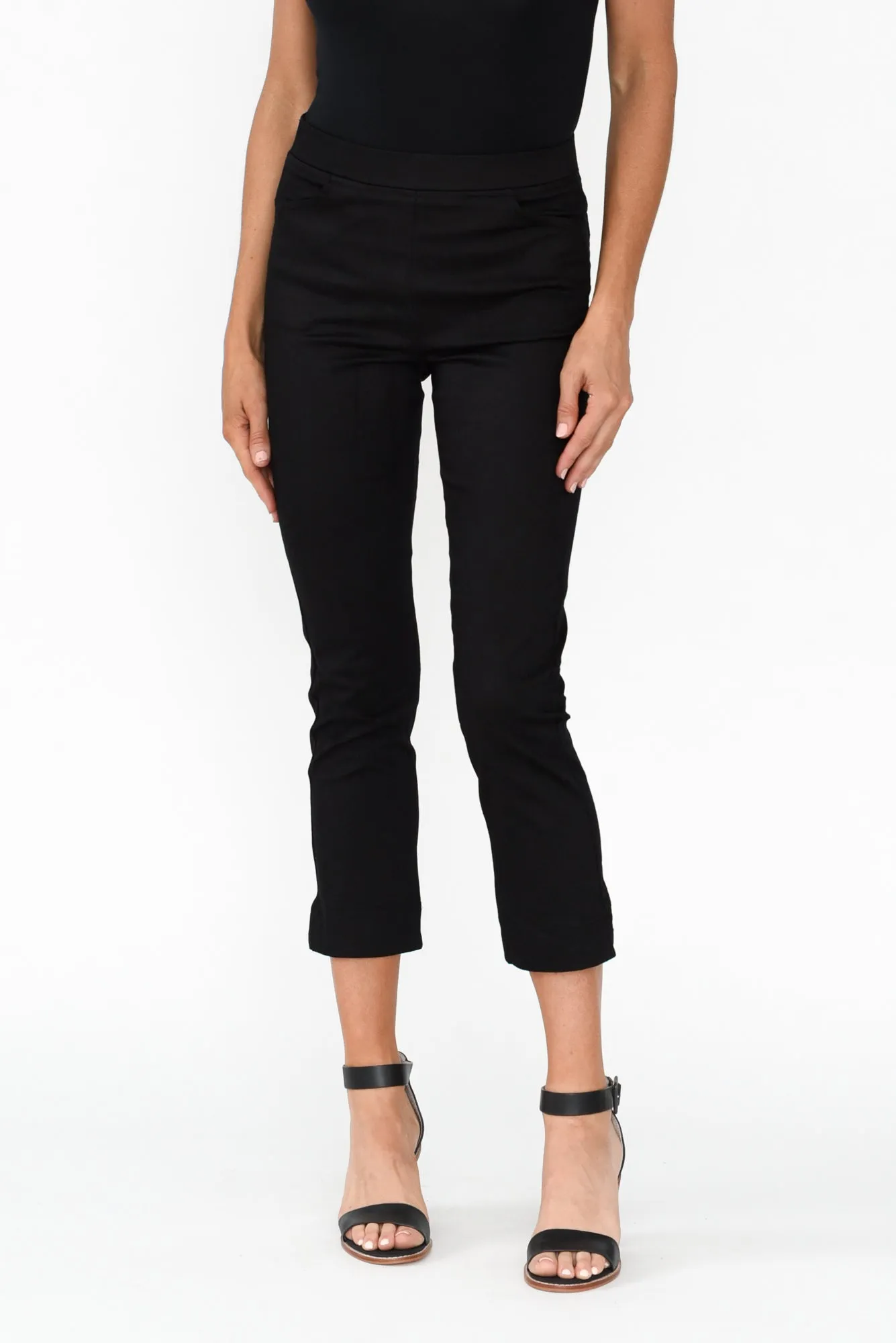 Monza Black Stretch 7/8 Pants sold by Blue Bungalow
