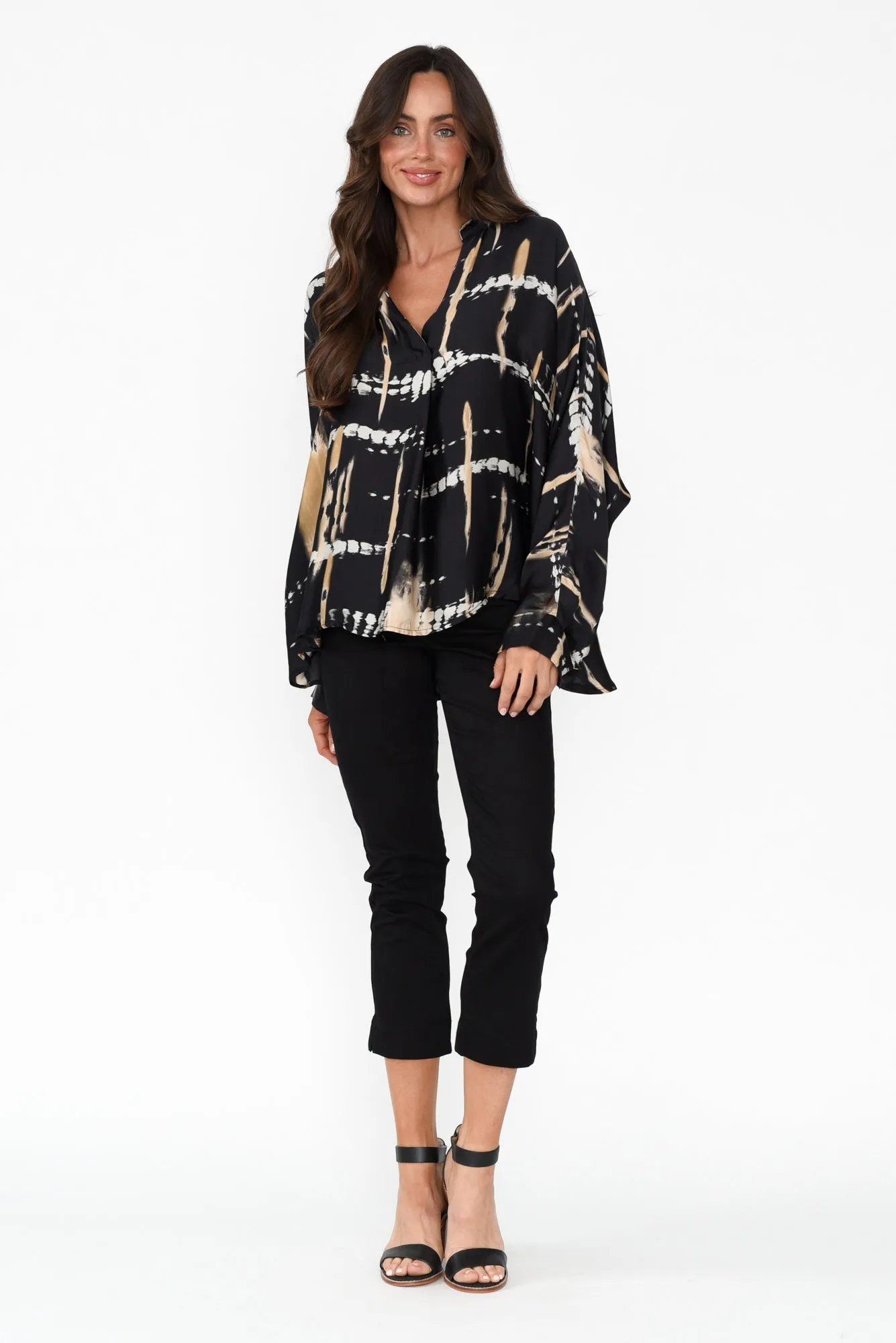 Monza Black Stretch 7/8 Pants sold by Blue Bungalow product image thumbnail 5