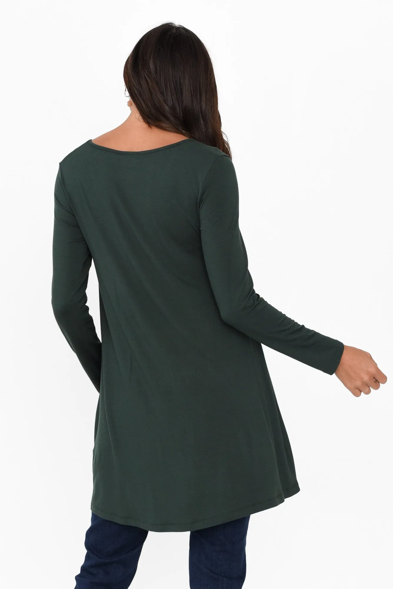Leanne Dark Green Bamboo Tunic Top sold by Blue Bungalow product image thumbnail 4