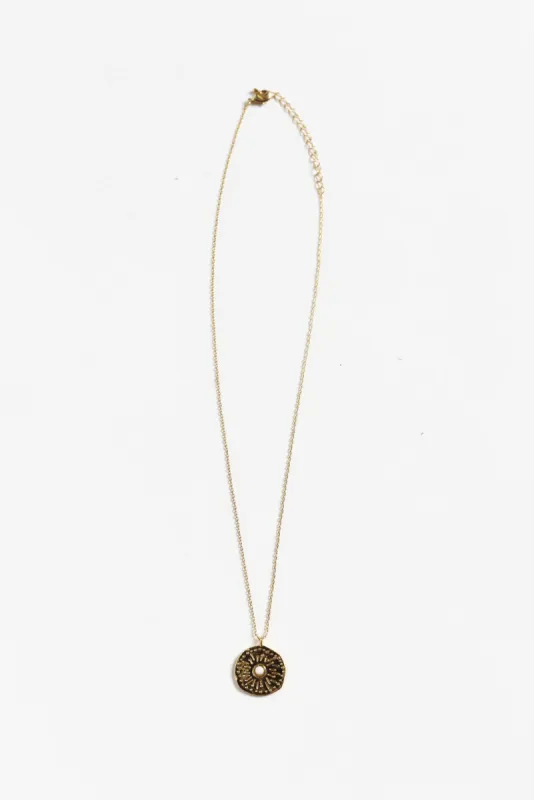 Haila Gold Disc Necklace sold by Blue Bungalow