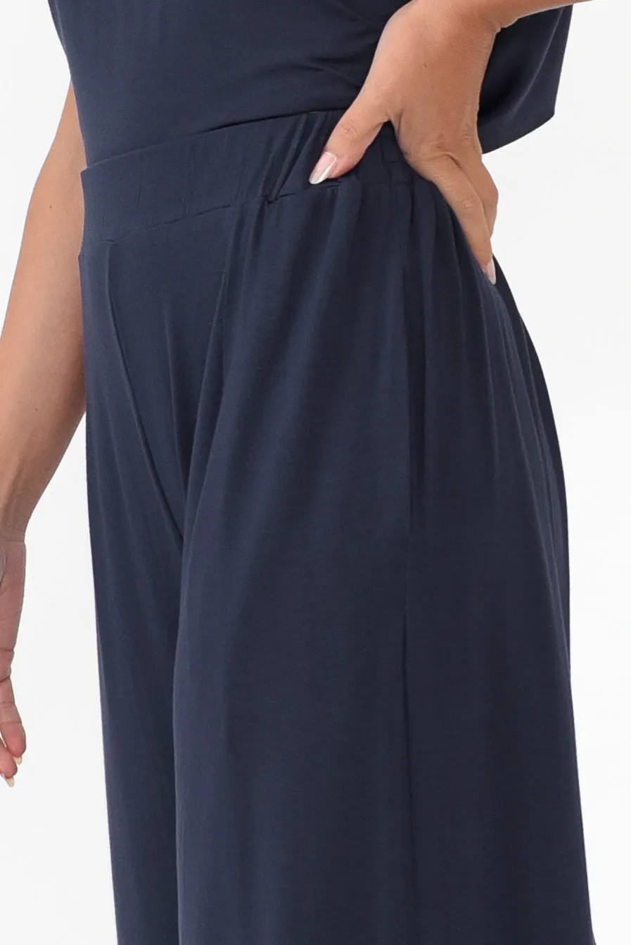 Lowen Navy Modal Wide Leg Pants sold by Blue Bungalow product image thumbnail 4