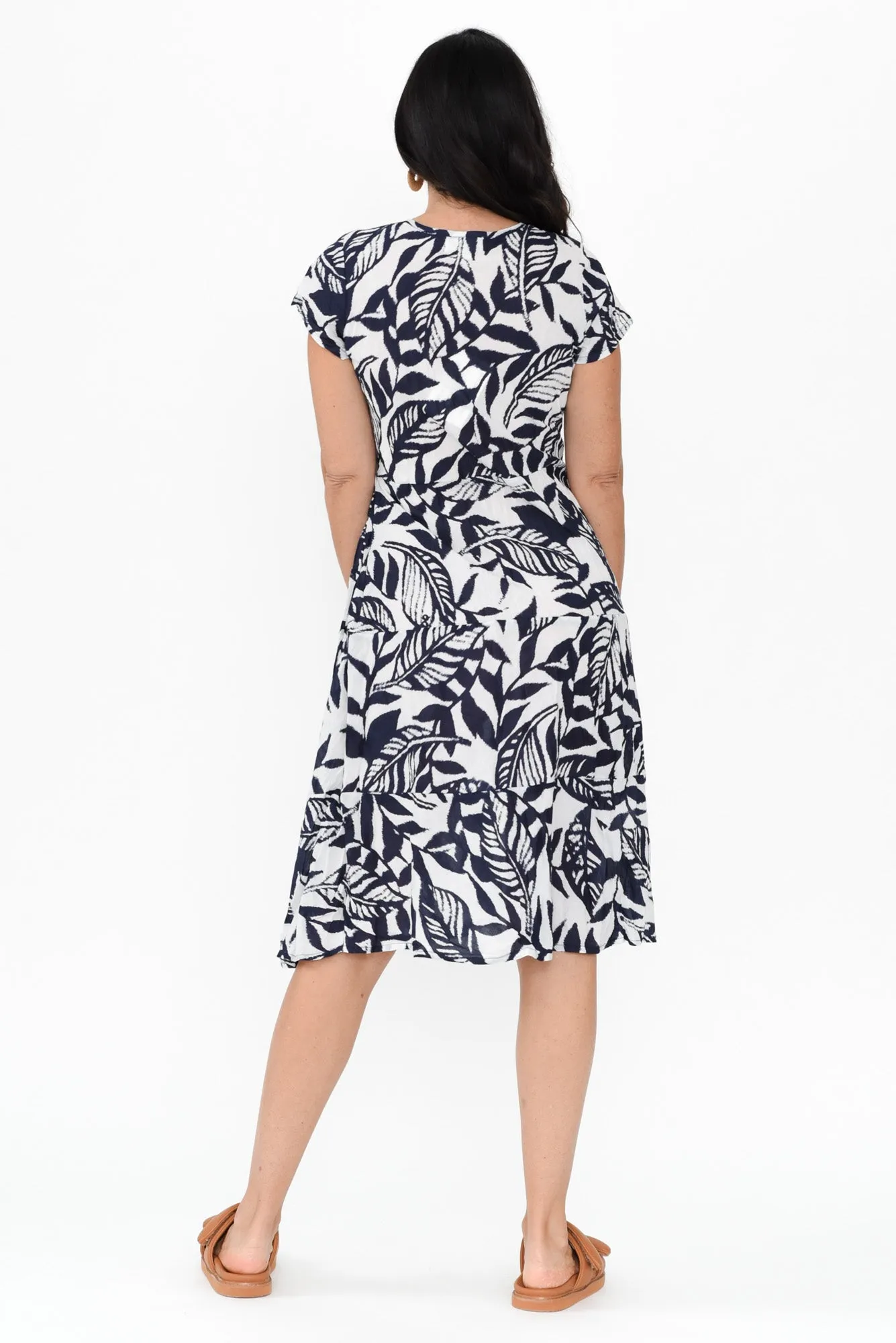Hayman Navy Floral Cotton Dress sold by Blue Bungalow product image thumbnail 4