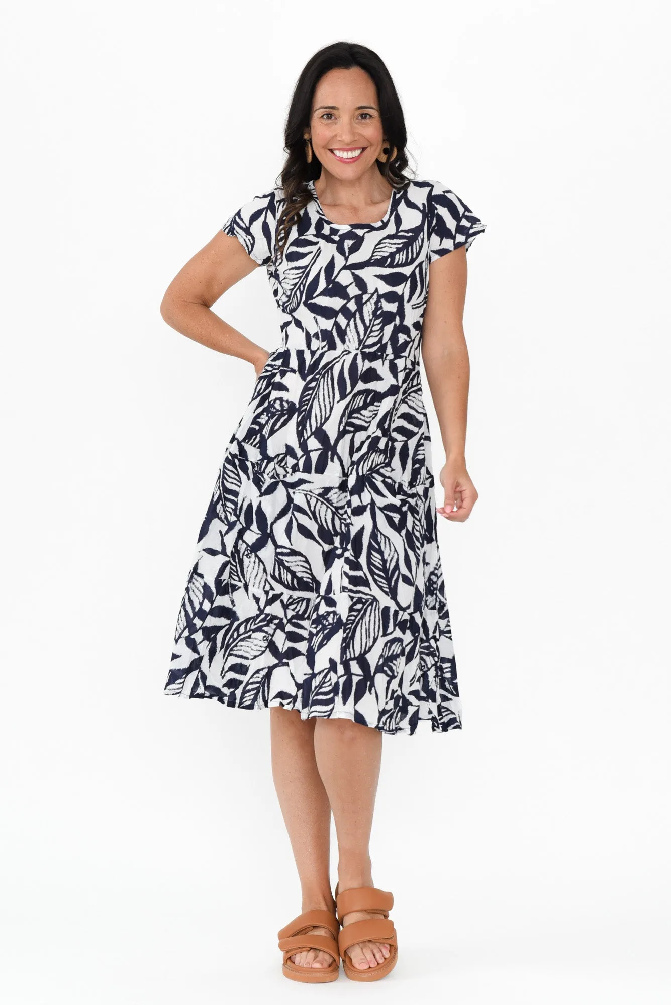 Hayman Navy Floral Cotton Dress sold by Blue Bungalow product image thumbnail 2