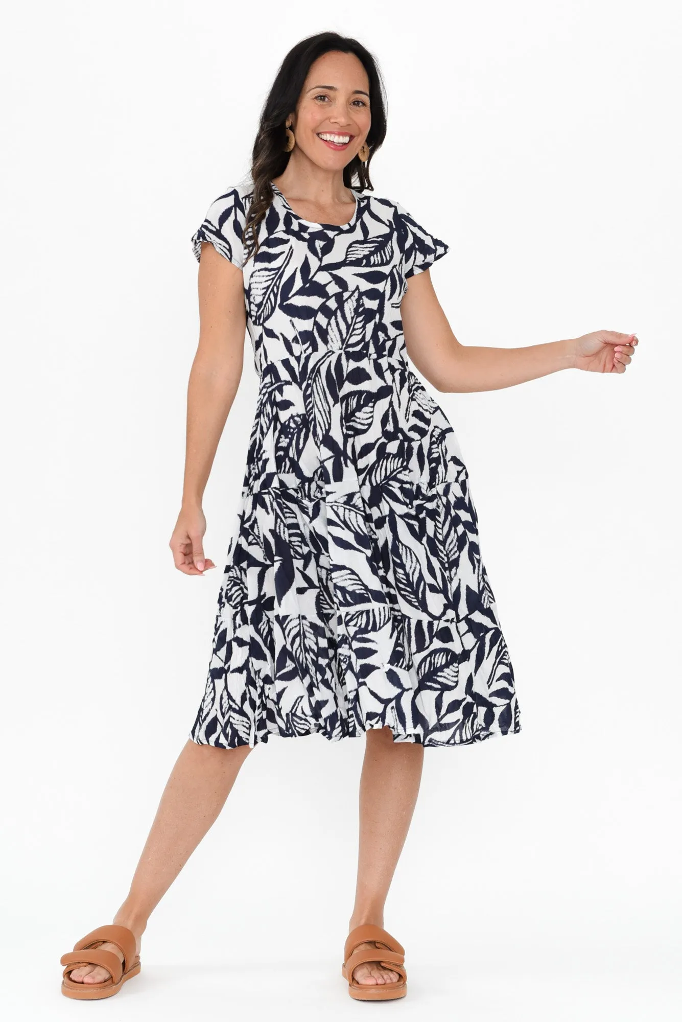 Hayman Navy Floral Cotton Dress sold by Blue Bungalow
