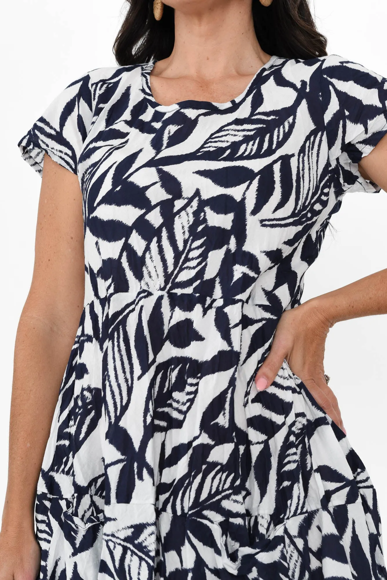 Hayman Navy Floral Cotton Dress sold by Blue Bungalow product image thumbnail 5