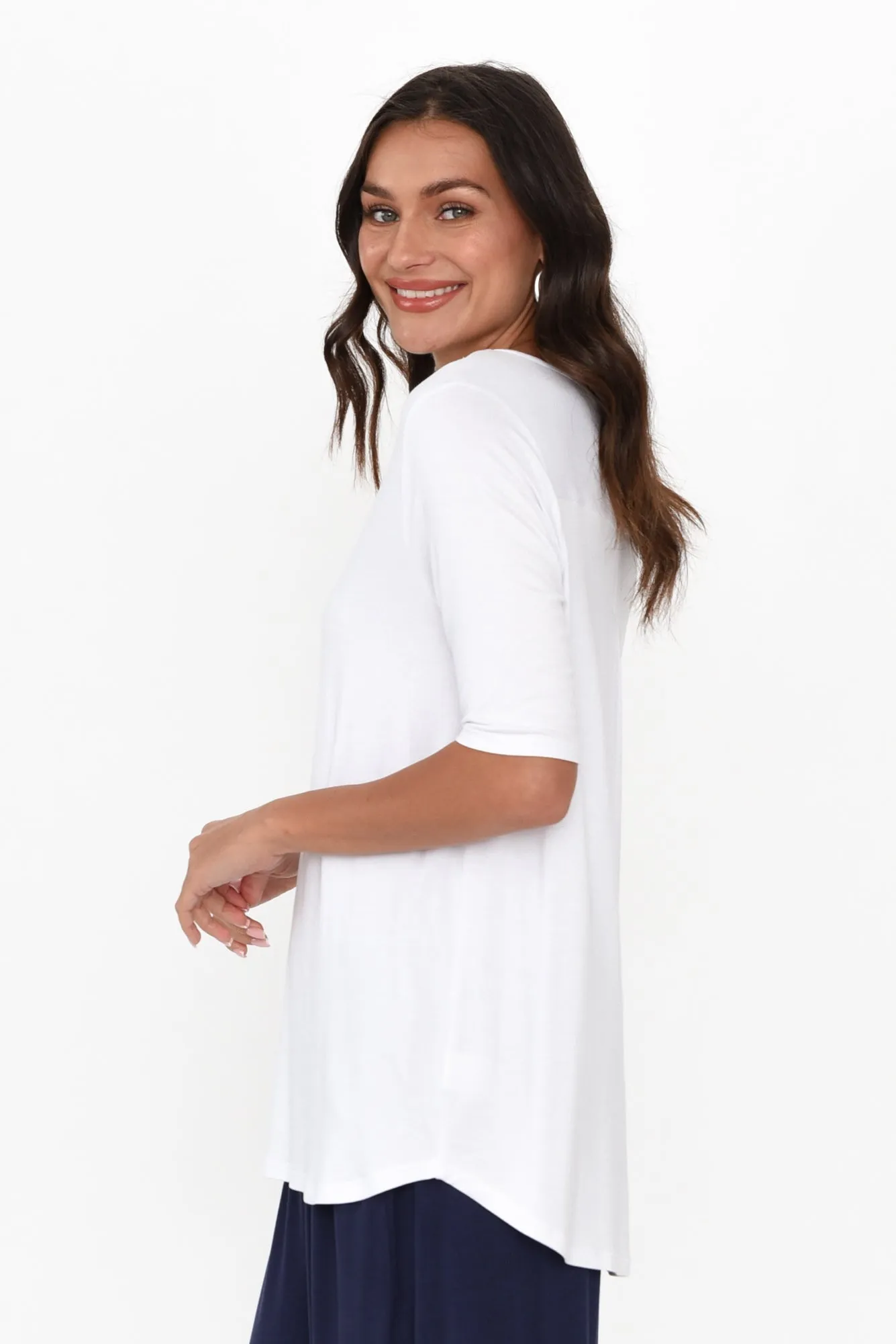 Maya White Half Sleeve Tee sold by Blue Bungalow product image thumbnail 3