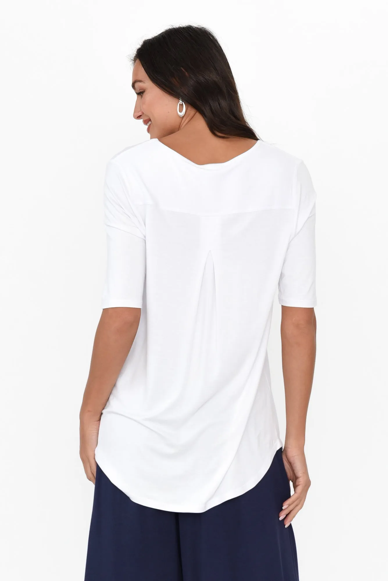 Maya White Half Sleeve Tee sold by Blue Bungalow product image thumbnail 4