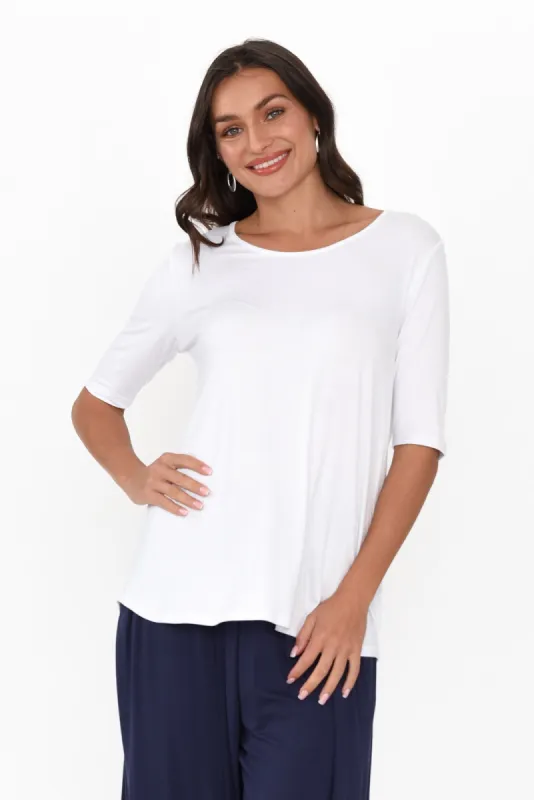 Maya White Half Sleeve Tee sold by Blue Bungalow