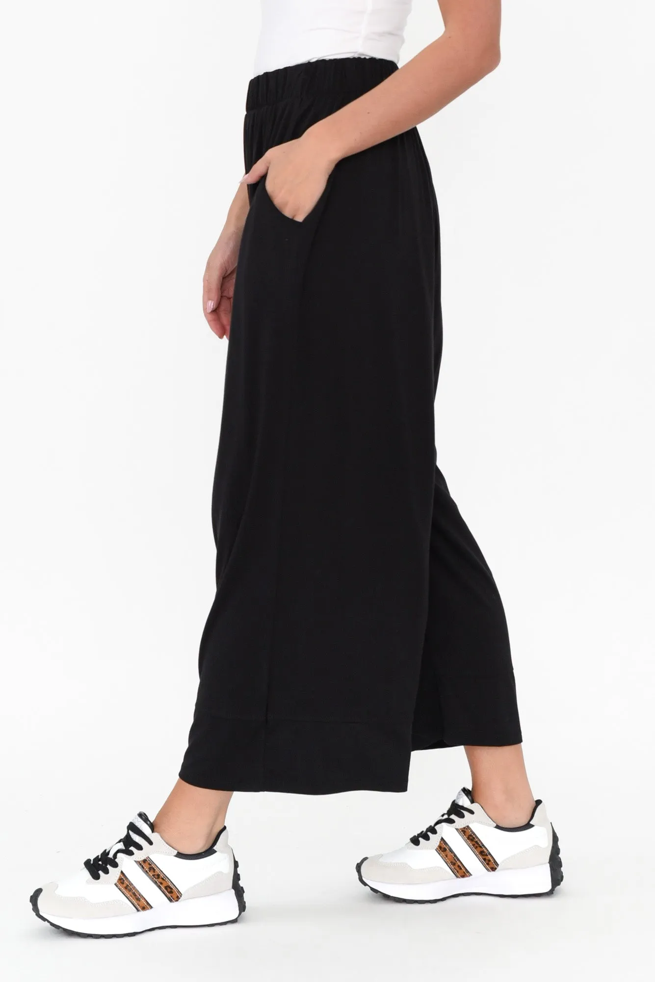 Astrid Black Bamboo Wide Leg Pants sold by Blue Bungalow product image thumbnail 3