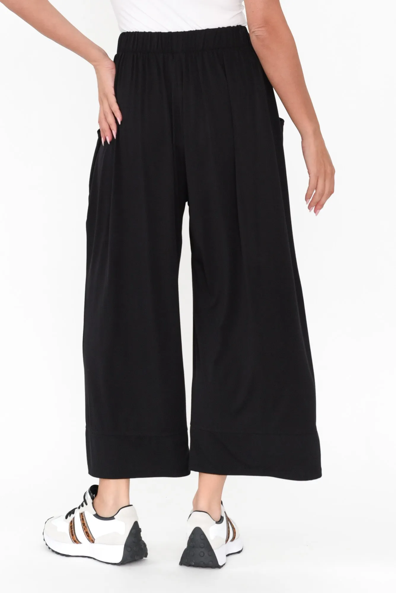 Astrid Black Bamboo Wide Leg Pants sold by Blue Bungalow product image thumbnail 4