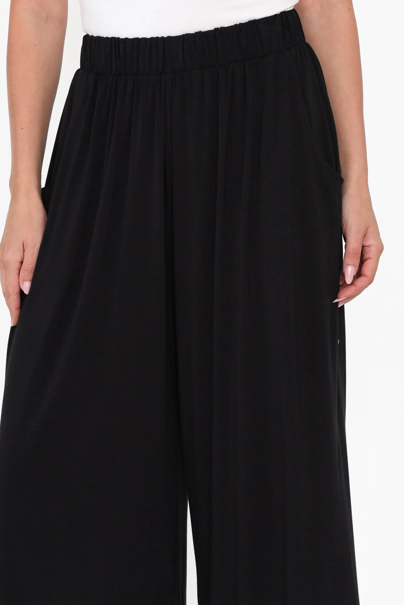 Astrid Black Bamboo Wide Leg Pants sold by Blue Bungalow product image thumbnail 5