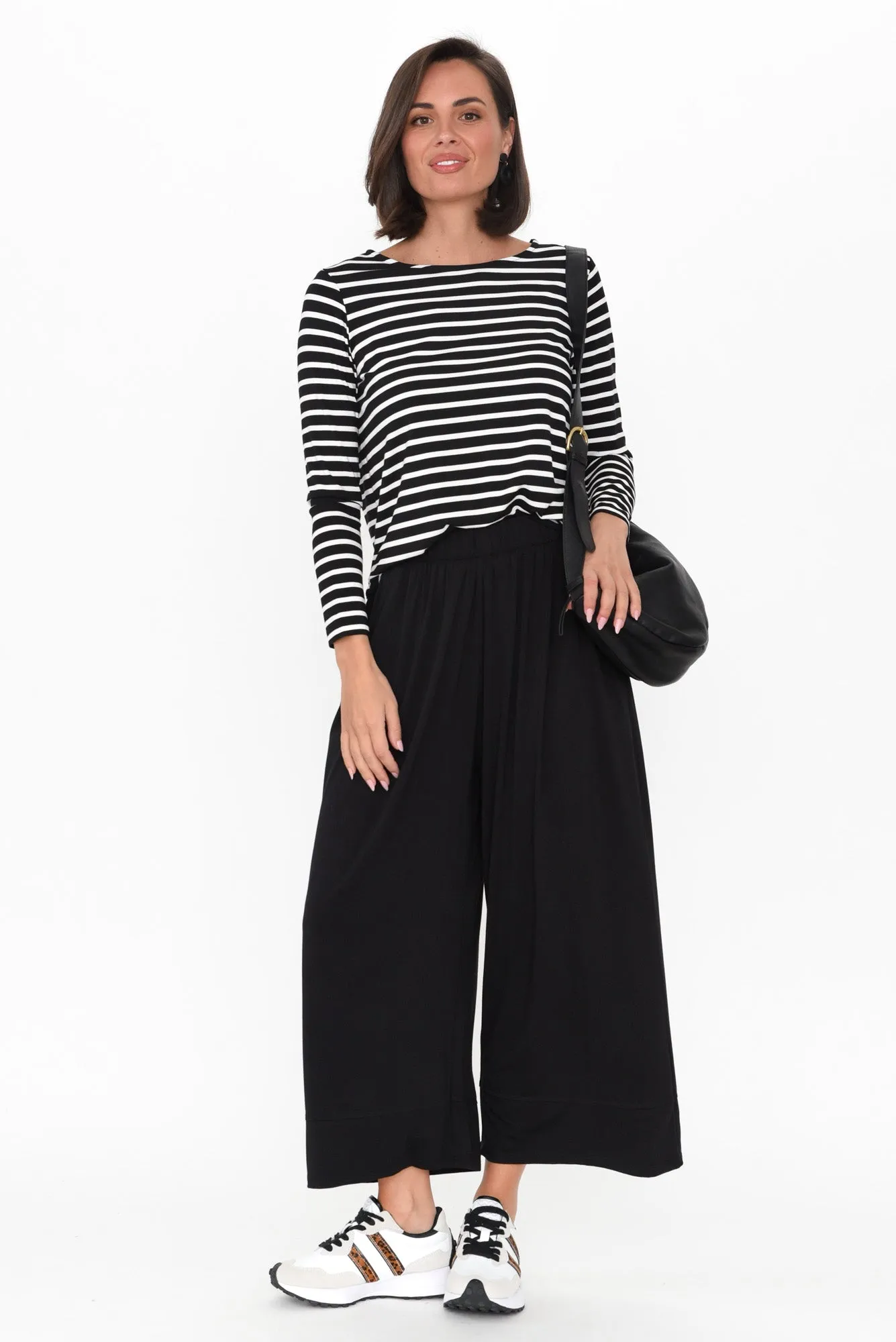 Astrid Black Bamboo Wide Leg Pants sold by Blue Bungalow product image thumbnail 2