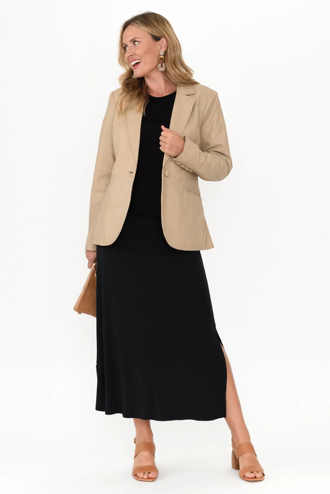 Vega Oat Leather Blazer sold by Blue Bungalow product image thumbnail 2