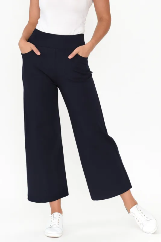 Kimmy Navy Wide Leg Ponte Pants sold by Blue Bungalow
