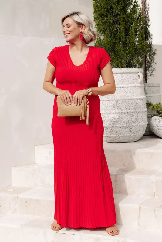 Pimm Red Knit Skirt sold by Blue Bungalow