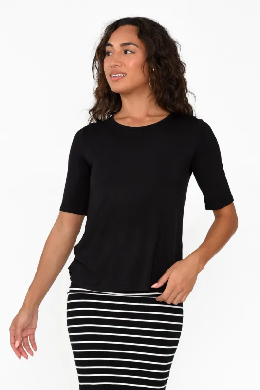 Sophie Black Bamboo Top sold by Blue Bungalow
