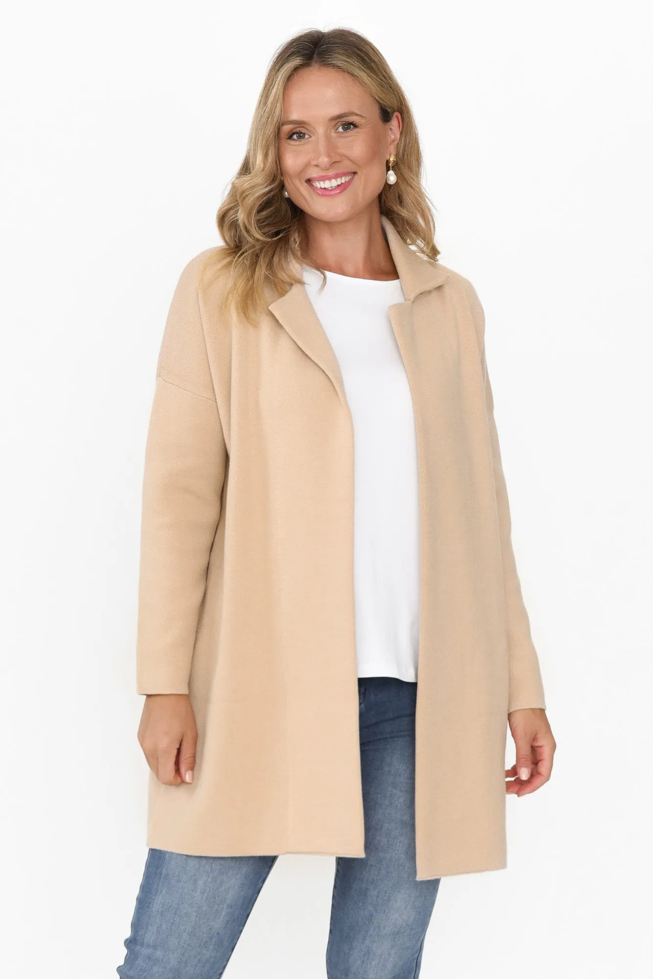 Bristol Natural Collared Coatigan sold by Blue Bungalow