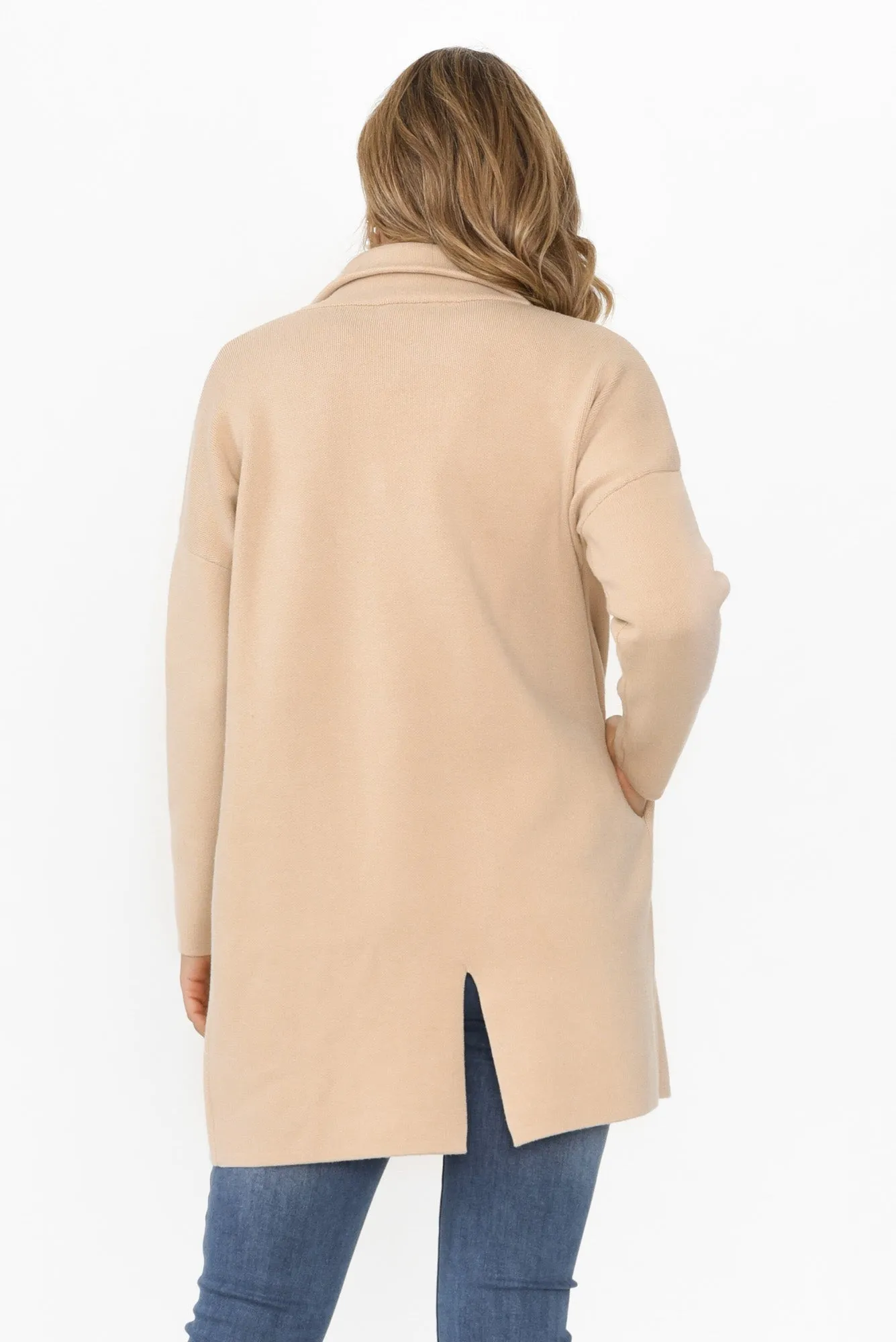 Bristol Natural Collared Coatigan sold by Blue Bungalow product image thumbnail 3