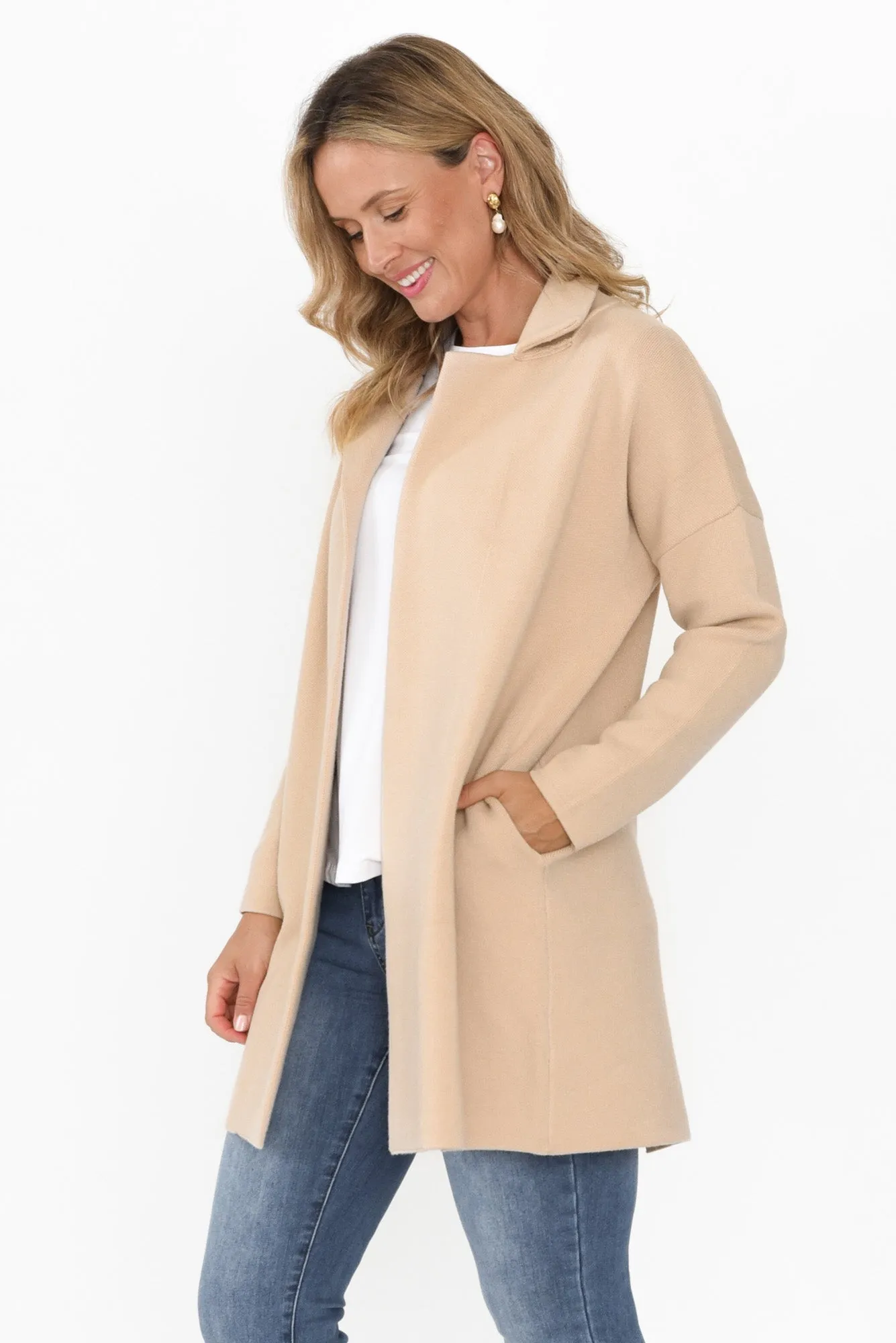 Bristol Natural Collared Coatigan sold by Blue Bungalow product image thumbnail 4