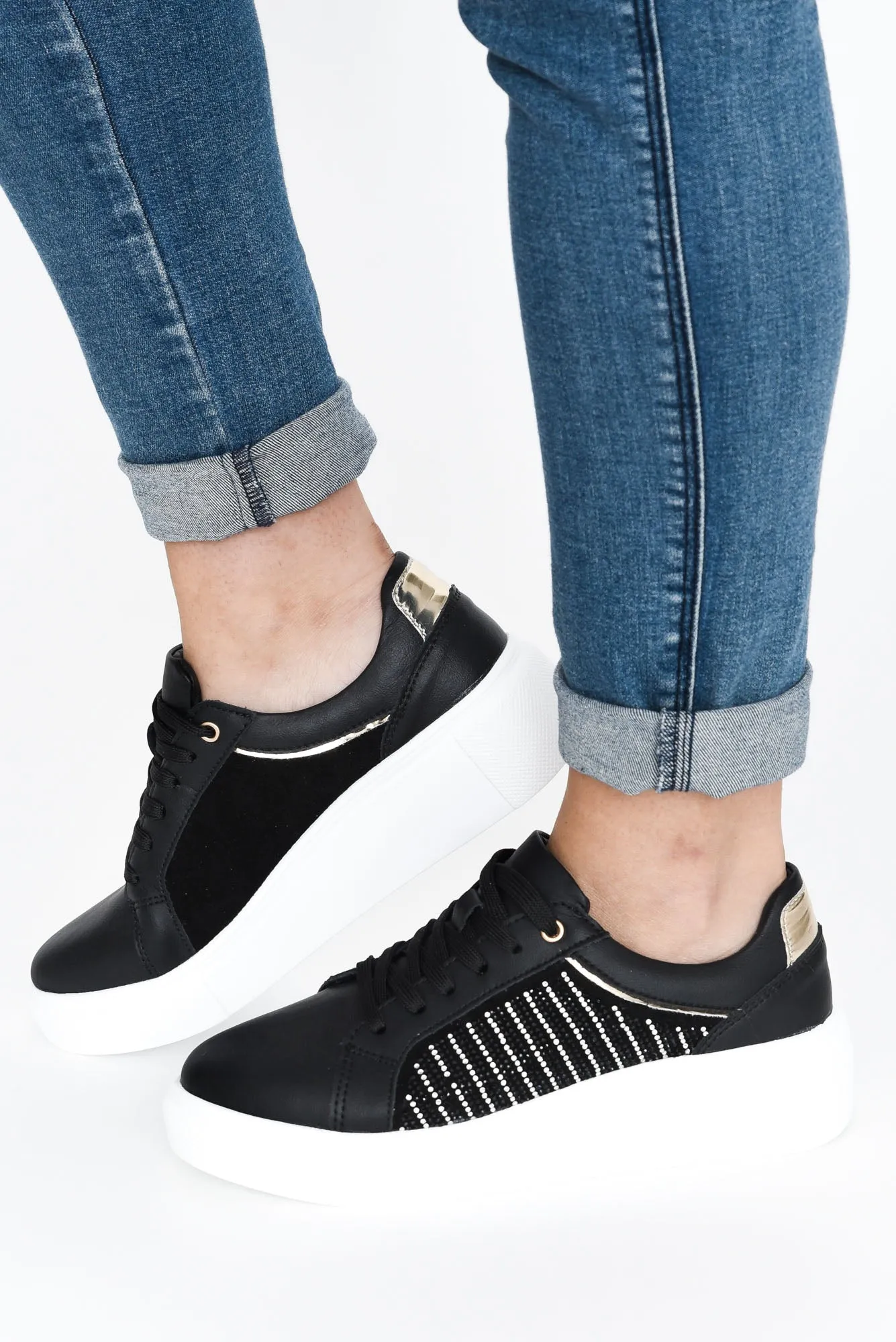 Limo Black Stripe Leather Sneaker sold by Blue Bungalow product image thumbnail 2