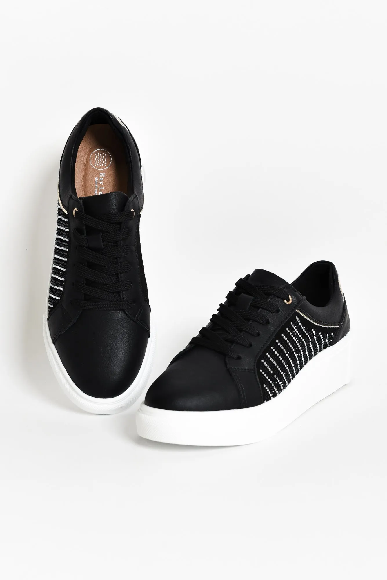 Limo Black Stripe Leather Sneaker sold by Blue Bungalow