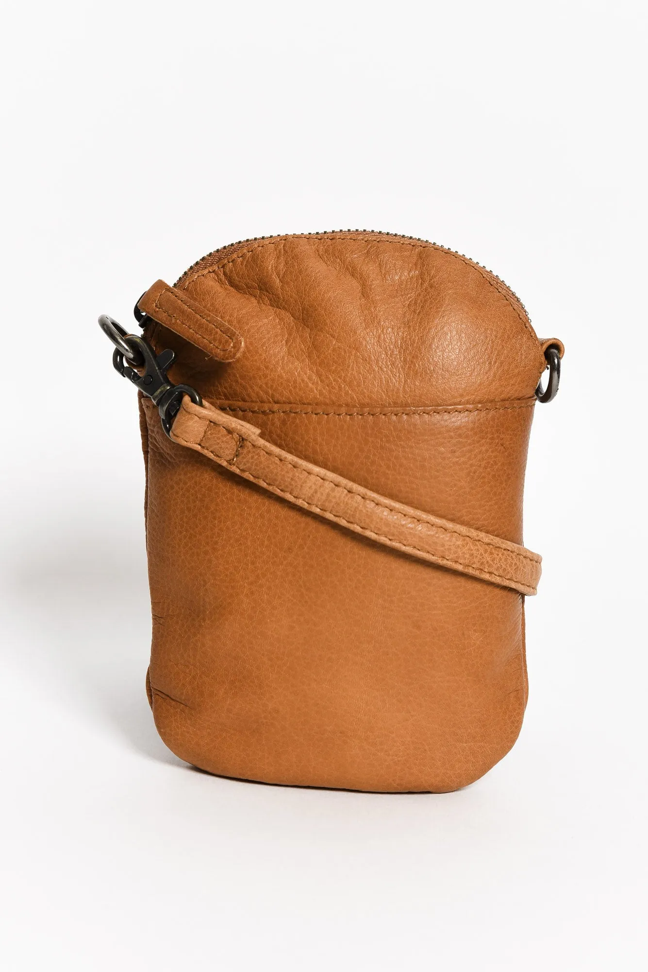 Bobbi Tan Leather Crossbody Bag sold by Blue Bungalow