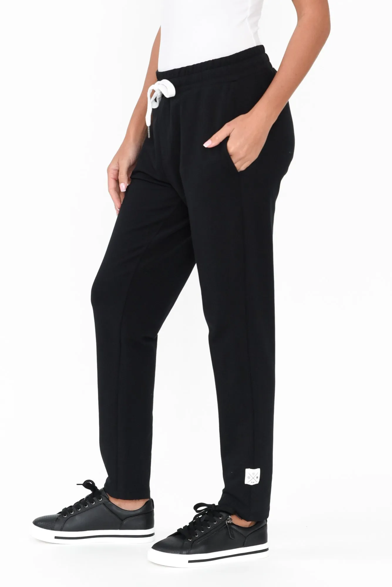Lobby Black Cotton Relaxed Sweatpants sold by Blue Bungalow product image thumbnail 5