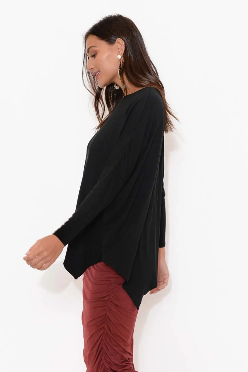 Black Bamboo Relaxed Boatneck Top sold by Blue Bungalow product image thumbnail 4