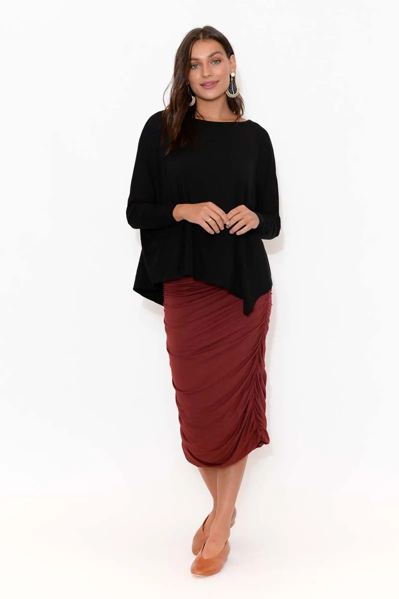 Black Bamboo Relaxed Boatneck Top sold by Blue Bungalow product image thumbnail 3