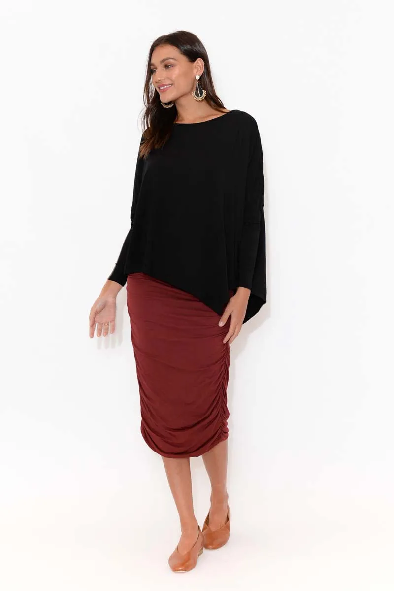 Black Bamboo Relaxed Boatneck Top sold by Blue Bungalow product image thumbnail 5