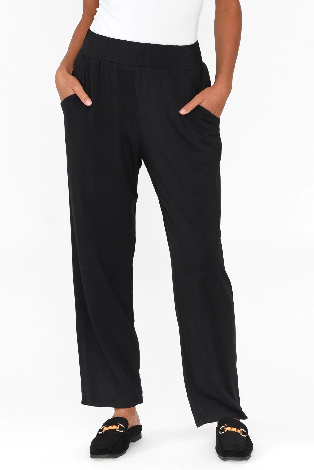 Rosella Black Bamboo Pants sold by Blue Bungalow