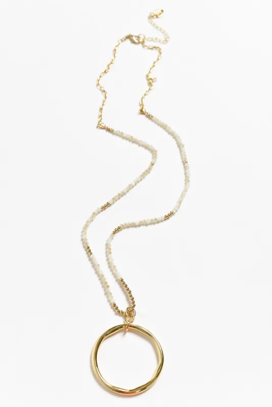 Haidee Gold Circle Beaded Necklace sold by Blue Bungalow